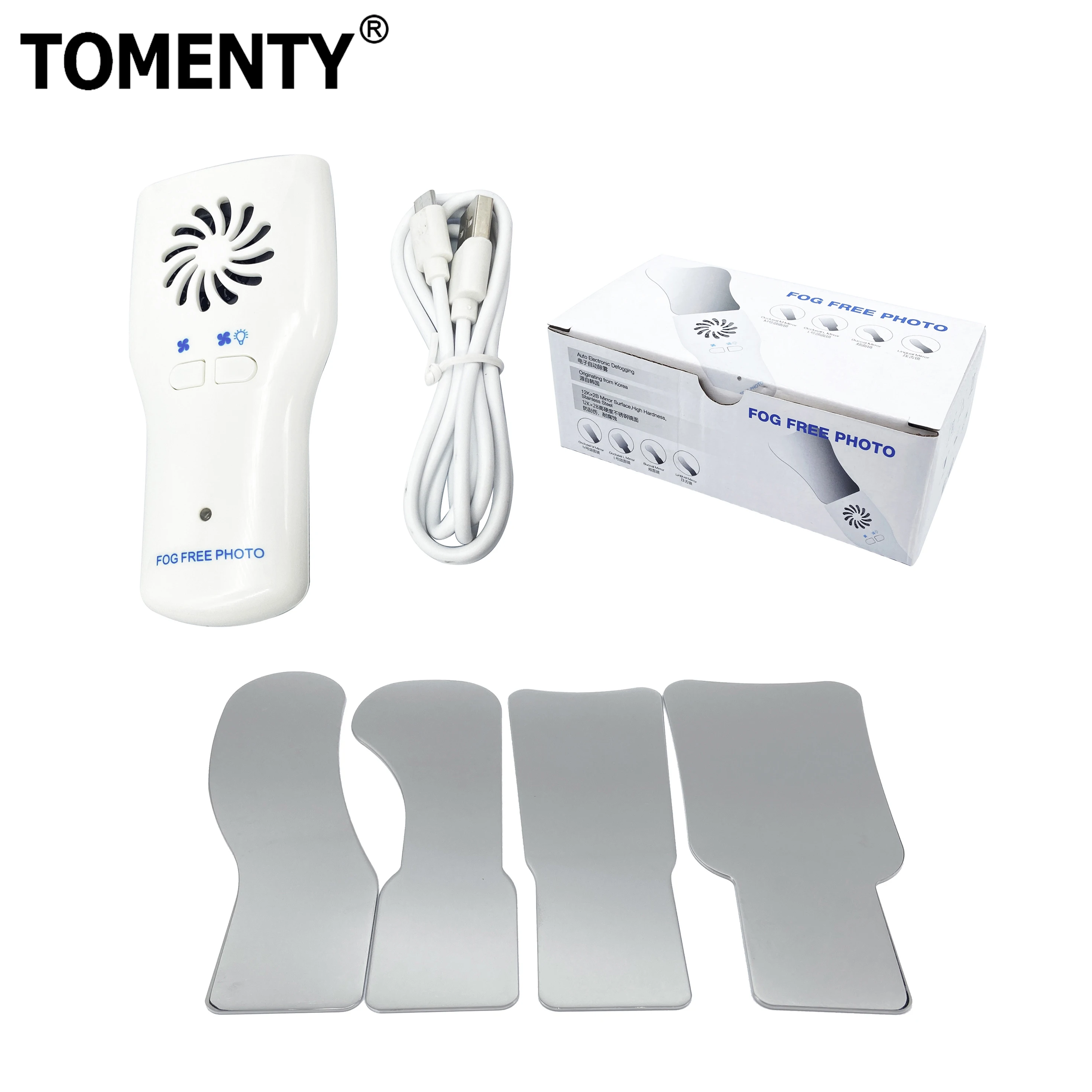 

TOMENTY Dental Automatic Defogging Mirrors Oral Photography Orthodontic Reflector Glass for Buccal Lingual Picture Dentist Tool