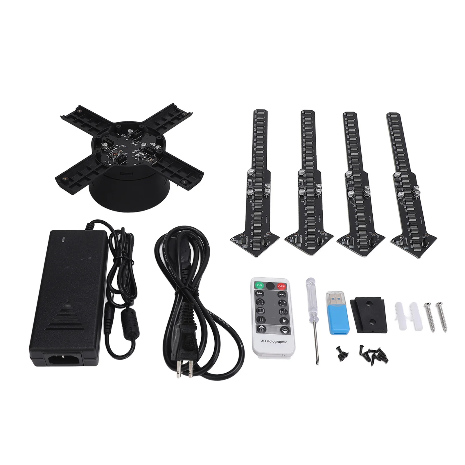 

3D Hologram Fan 3D Hologram Projector Advertising Display with 586 LED 1800x586P for Business Store Shop Bar Party 50cm 4 Blade