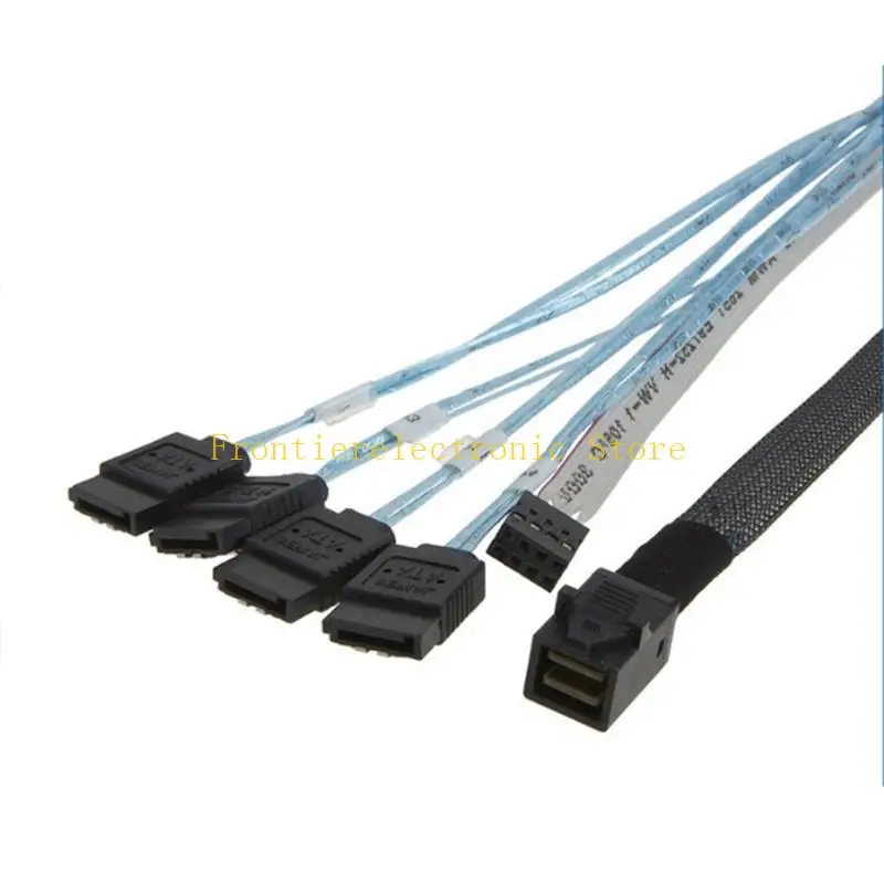 G8DB Internal MiniSAS SFF-8643 to 4SATA Targets Backplanes Cable, 0.5 Meter with Sideband Support