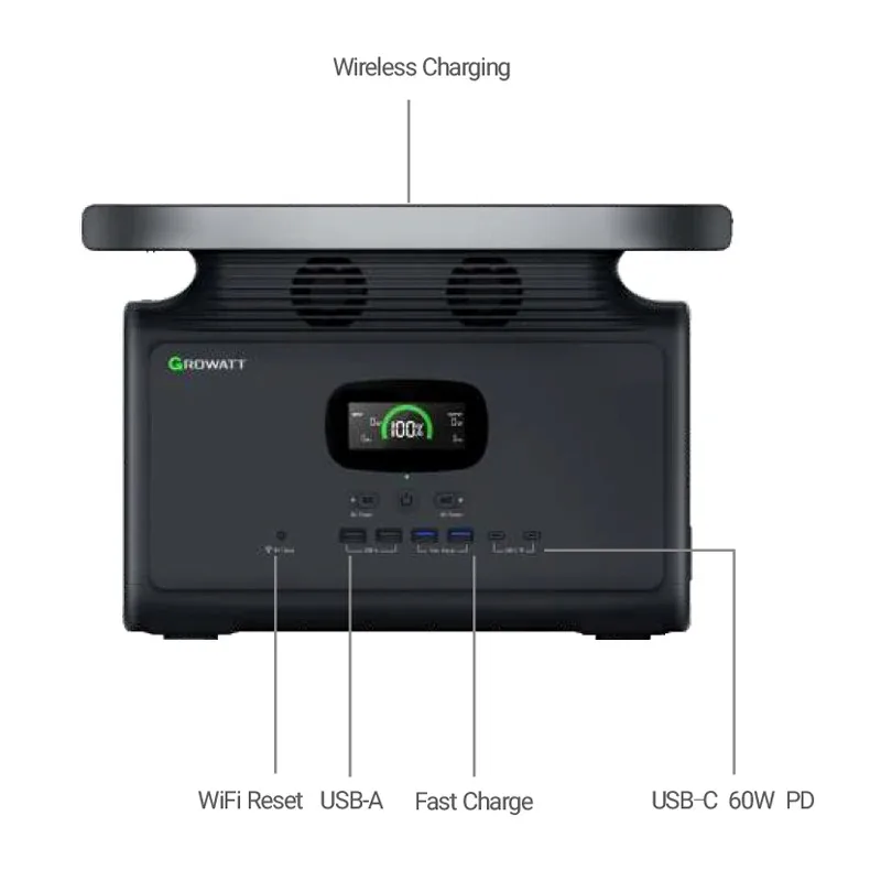 

Growatt In Stock Emergency Power 2000W INFINITY 1500 High Quality Portable Power Station Solar Battery