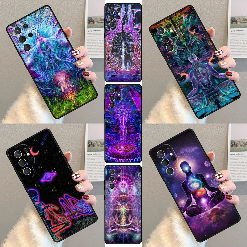 Spiritual Trippy Psychedelic Phone Case For Samsung Galaxy S23 S21 S20 FE S24 S22 Ultra Note20 S10 S9 S8 Plus Silicone Cover