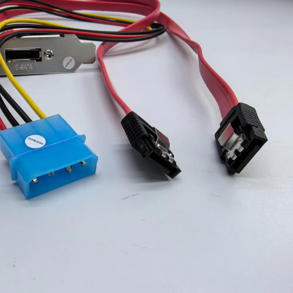 PC DIY SATA to ESATA with 4Pin IDE Molex Power Supply Socket Adapter Converter Card Full-Height Profile for External Hard Drive