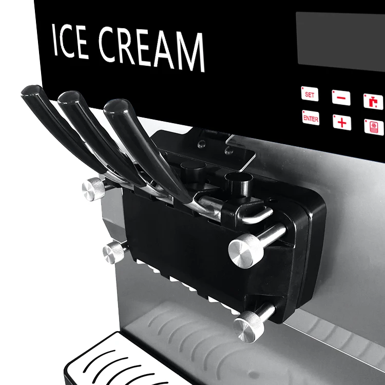 Machine à crème glacée molle commerciale 3800w 3 saveurs