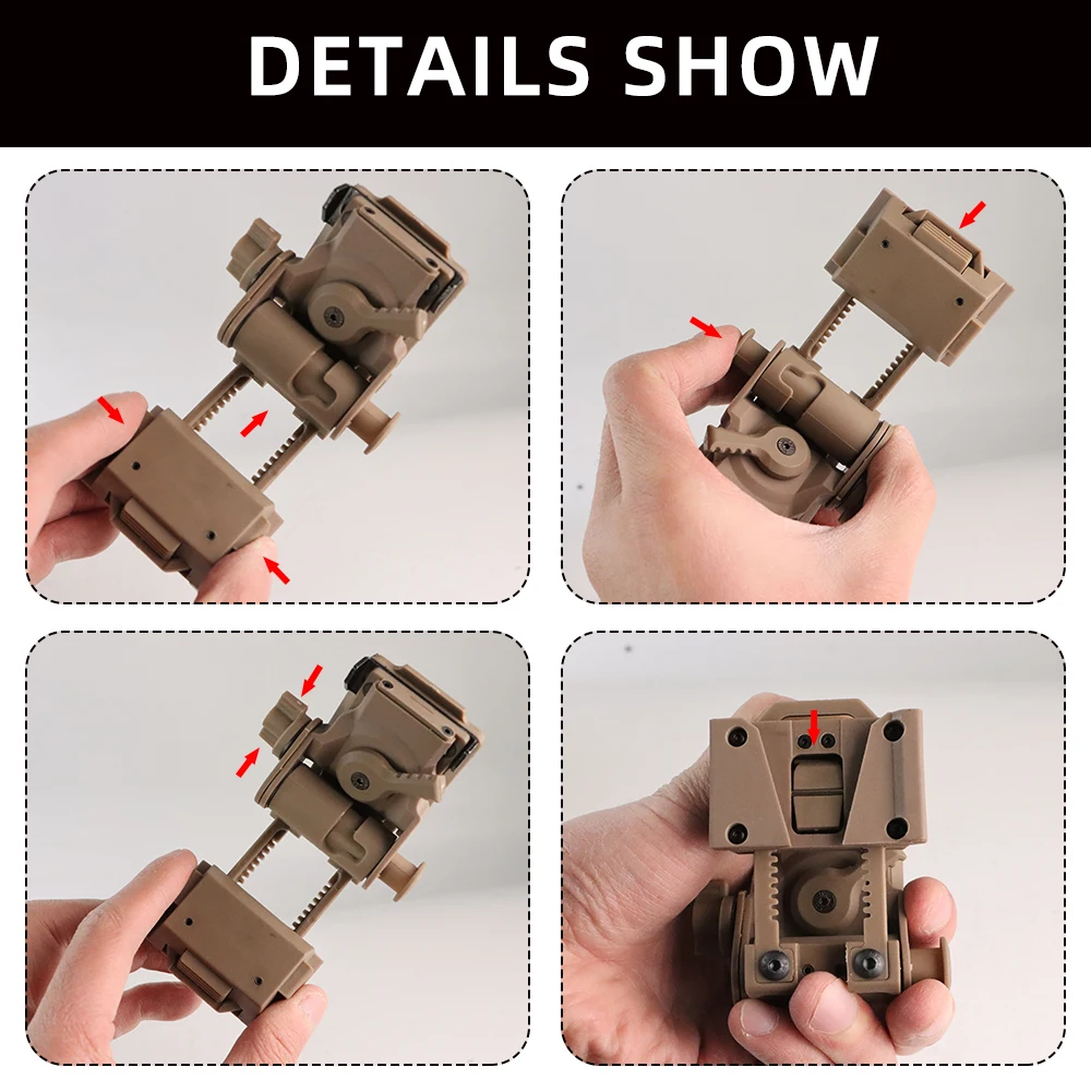 Booiu การมองเห็นได้ในเวลากลางคืน S หมวกกันน็อค L4G24 NVG, หมวกนิรภัยไนลอนติดตั้งได้รวดเร็วสำหรับ PVS15 PVS18 PGPNVG18แว่นตาการมองเห็นได้ในเวลากลางคืน