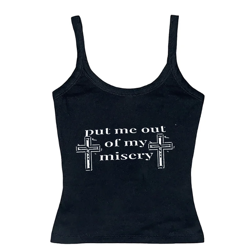 Spice Girls Y2k Tank Top Cross Harajuku Letter Print Rock Goth