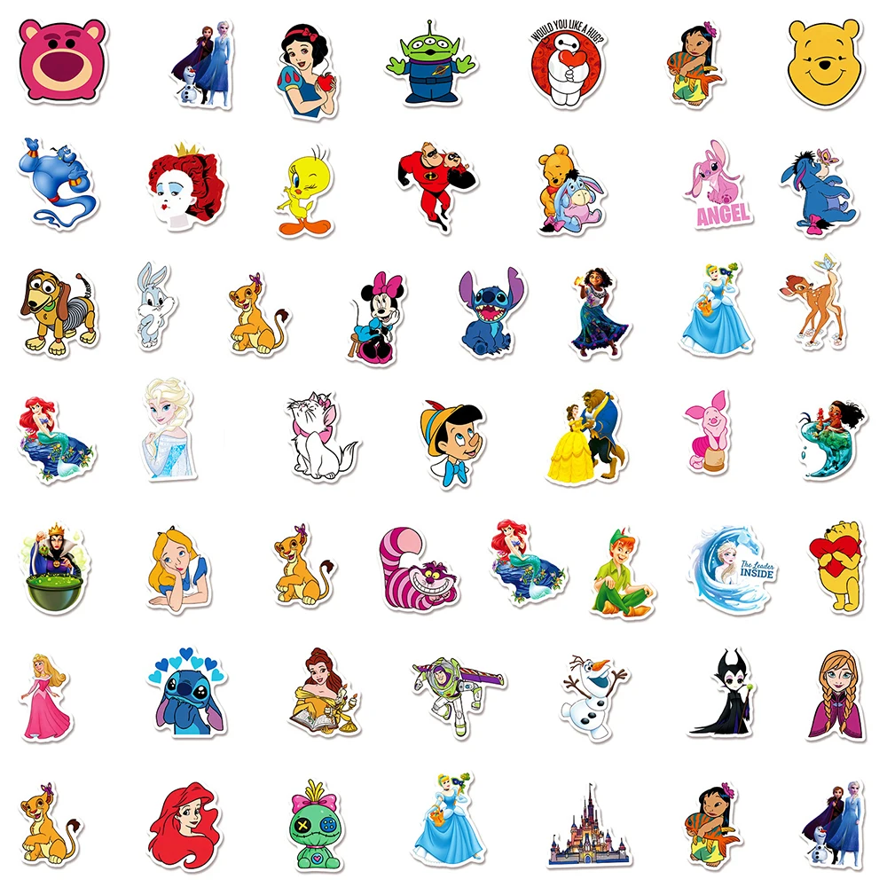 10/30/50/100Pcs Disney Mix Cartoon Anime Stickers Kawaii Micky Prinses Stickers Decoratie Laptop Telefoon Koffer Graffiti Sticker