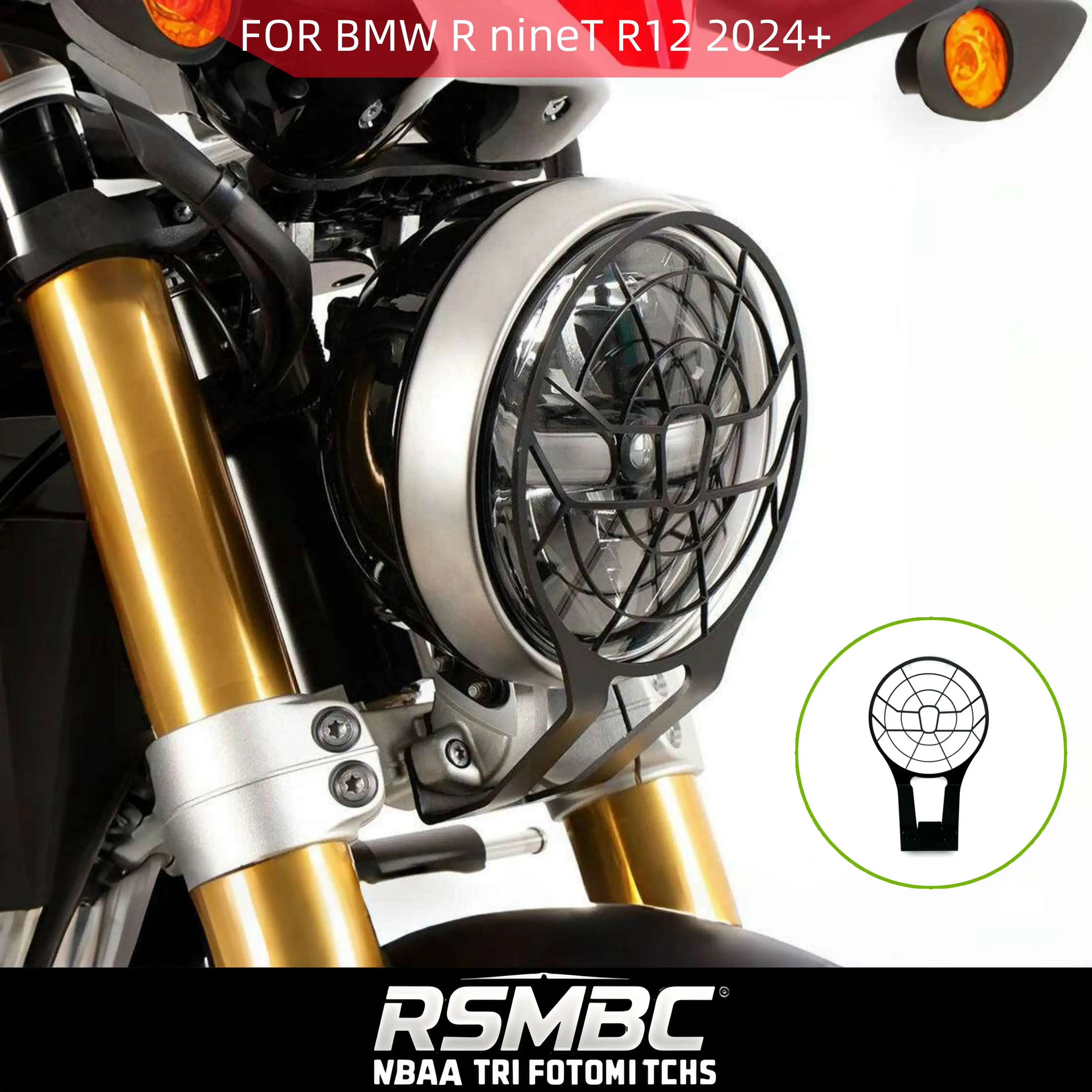 

Modified Motorcycle Accessories, Headlight Protection Cover, Protective Grille Protector, Suitable For BMW R nineT R12 2024-