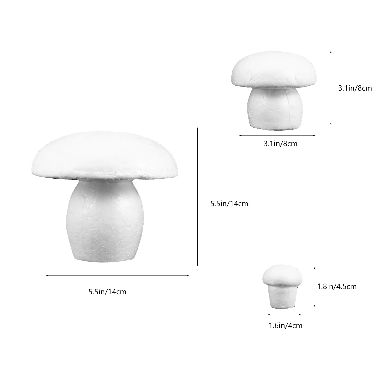 12pcs Diy Mushroom Decorations Blank Foam Mushroom Models Unpainted Kids Crafts Painting Drawing Craft Foam Art Supplies
