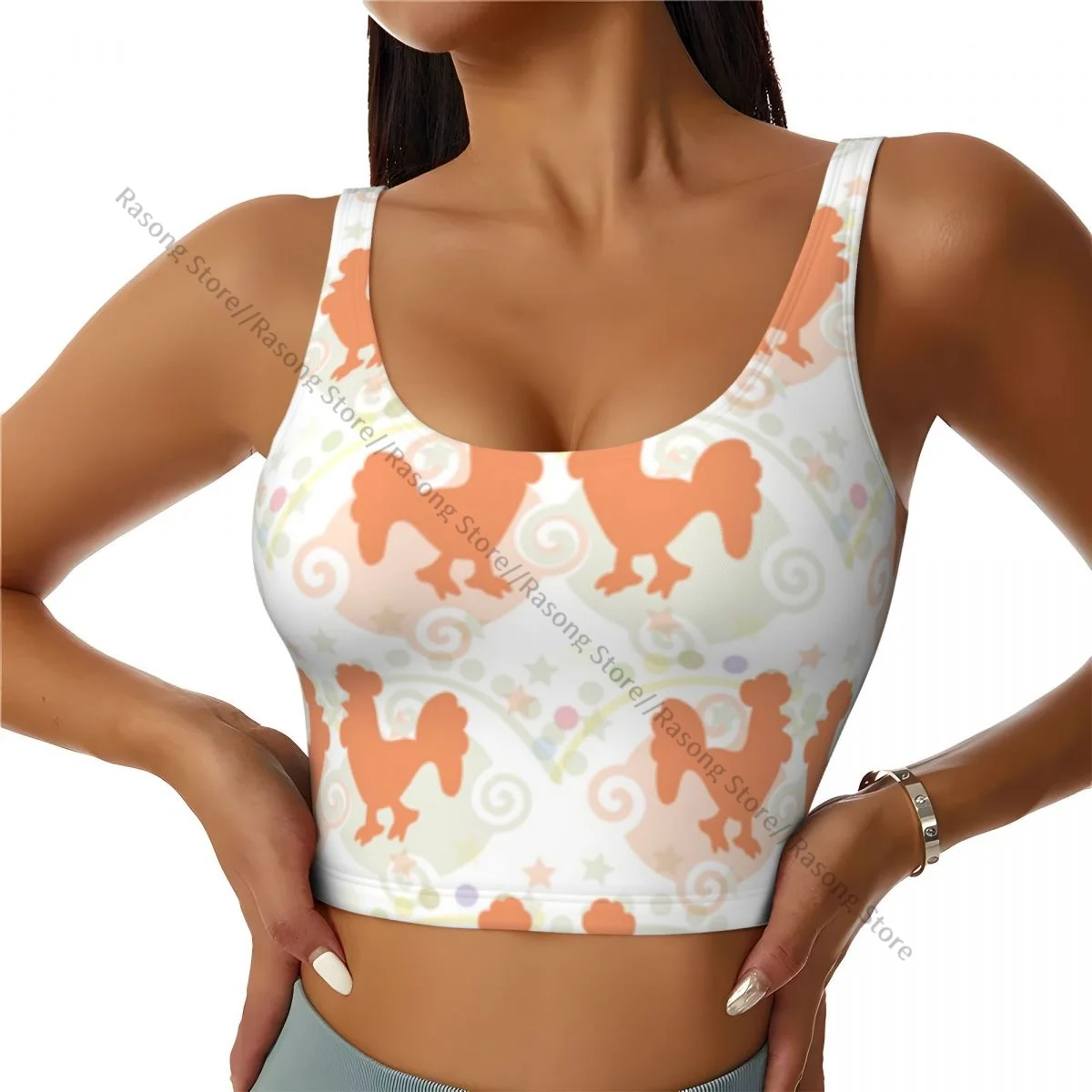 

Women Sexy Sports Vest Fictional Roosters Fantasy Female Streetwear Sport Lingerie Tee Crop Top
