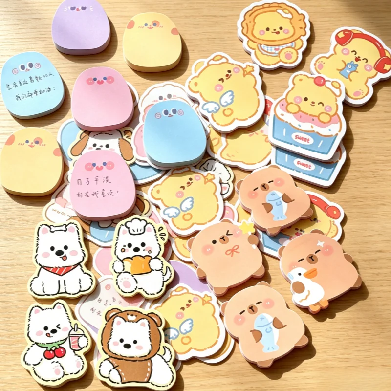 12 Colors Gradient Sticky Notes Set with Star Shell Shapes N Stickers for Student Stationery Memo Pads Messages