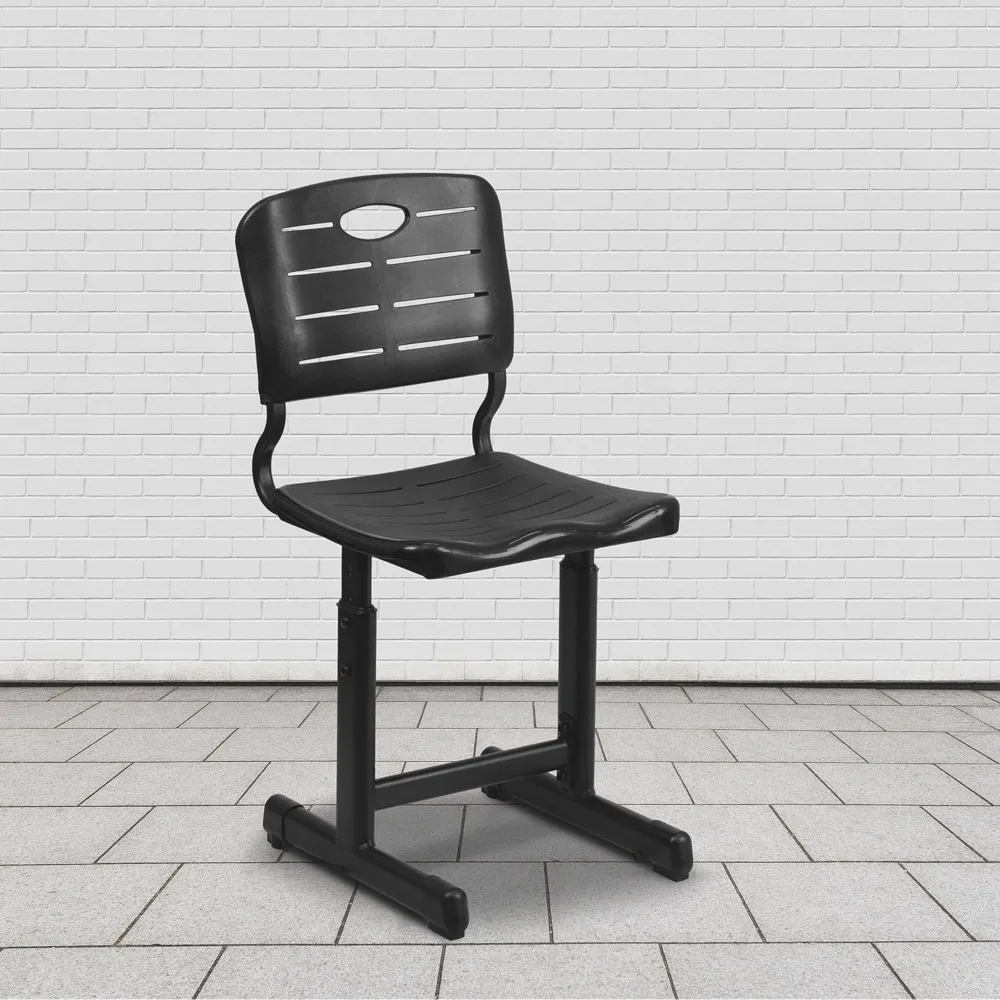 Silla negra de altura ajustable para estudiantes, marco de Base con patas de altura ajustables, resistente