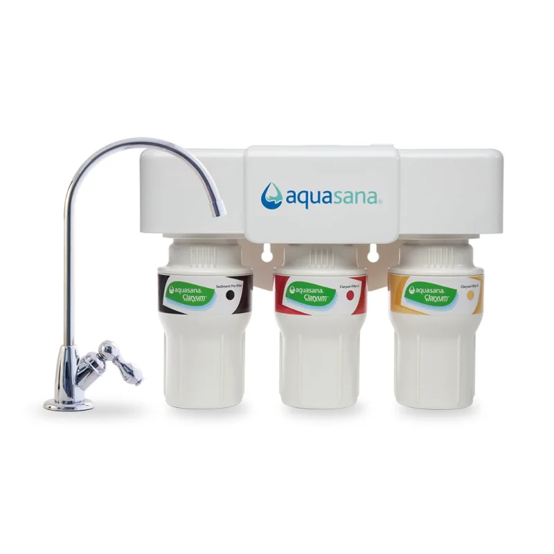 

Система фильтрации для воды под раковиной Aquasana — уменьшает PFAS, свинец и хлор в питьевой воде — фильтрация кларюмом под столешницей