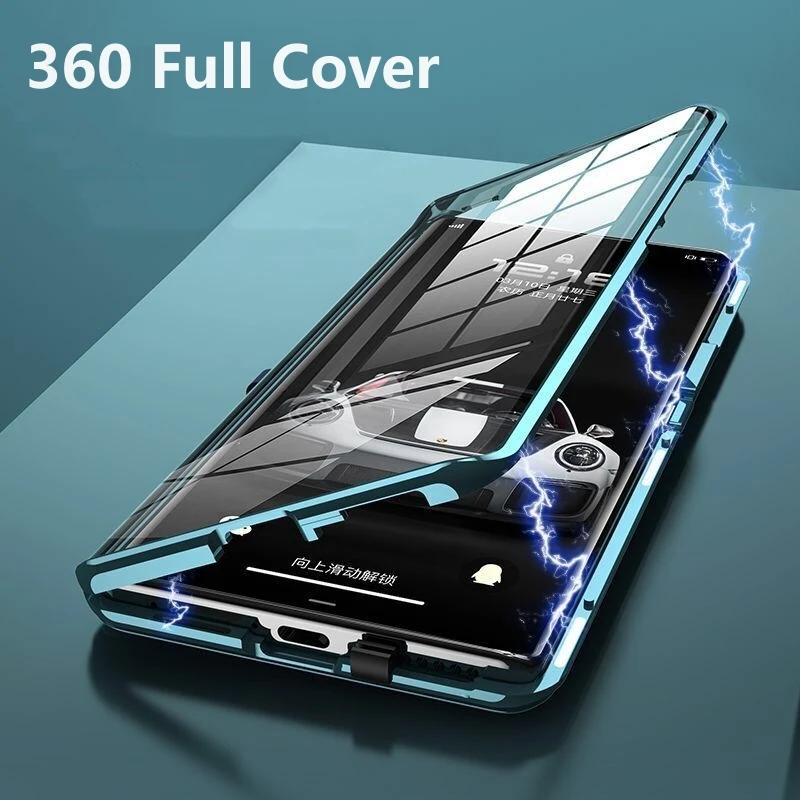 360 Full Case For Vivo V29 5G V27 Pro V27E V25 V23 Double Sided Magnetic Adsorption Metal Capa Tempering Glass Clear Phone Cover