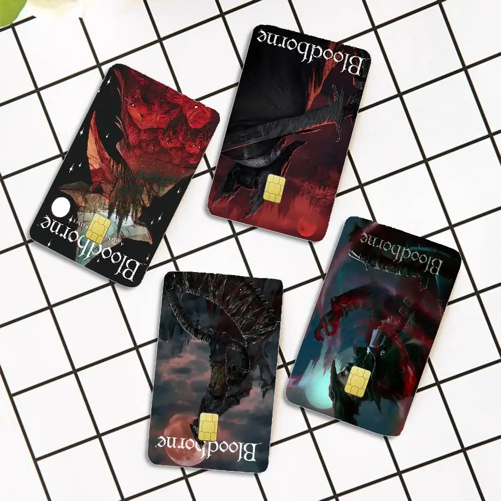 Dark Hunter B-Bloodborne Game 2024 Anime Cartoon Skin Stickers Film Tape Case For Big Credit Debit Card Front Side