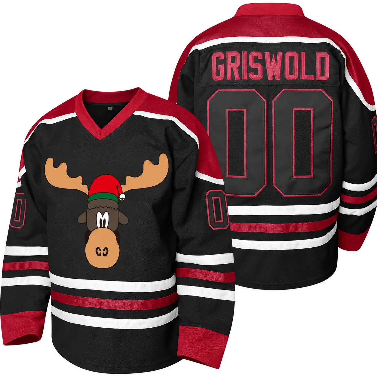 G-Griswold #00 Christmas Vacation Hockey Jersey White Long sleeve Mens Sports Top Movie Fans Themed Christmas Gift