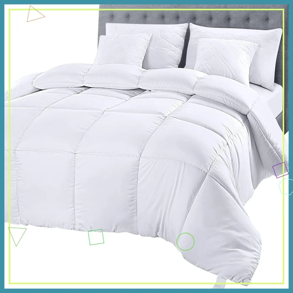 

Одеяло King Size стеганое с угловыми креплениями, с наполнителем из искусственного пуха, белое, для уютного постельного белья