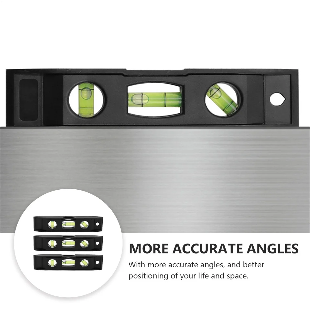 3pcs 6-Inch Magnetic Spirit Abs Shell Transparent Acrylic Bubble Tube Multi-Function Horizontal Ruler Measuring Tool