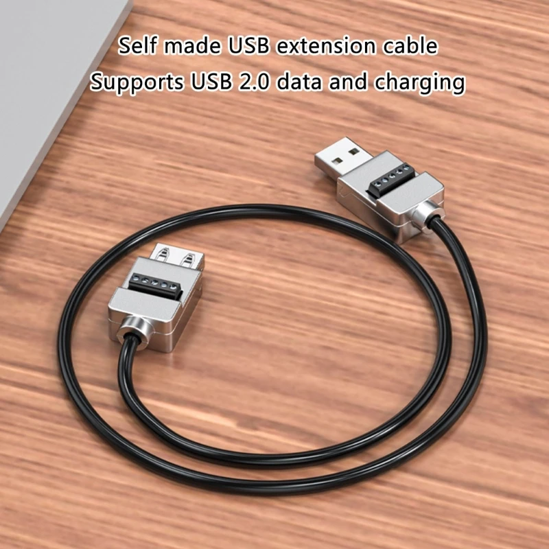 USB2.0 Solderless Adapter Metal Case USB 2.0 Male Terminal Block Data Connector USB Screw Terminal Board Plug