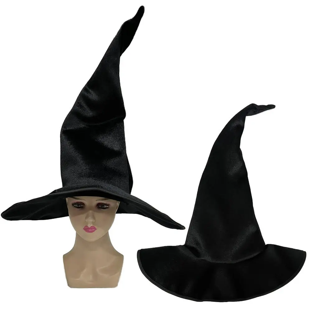 Funny Black Extended Velvet Wizard Hat Headpiece Large Wizard Hat H60cm Party Halloween Props