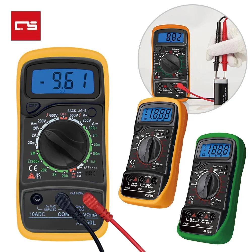 

Handheld Digital Multimeter LCD Backlight Portable AC/DC Ammeter Voltmeter Ohm Voltage Tester Meter Multimetro Multimeter