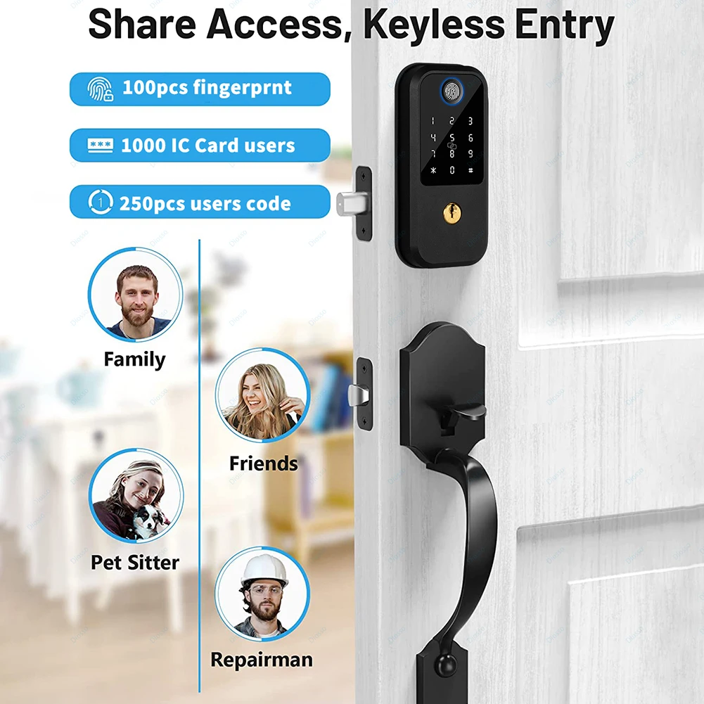 Four-In-One Electronic Smart Door Lock Battery Powered Keyless Door Lock For Home Apartment