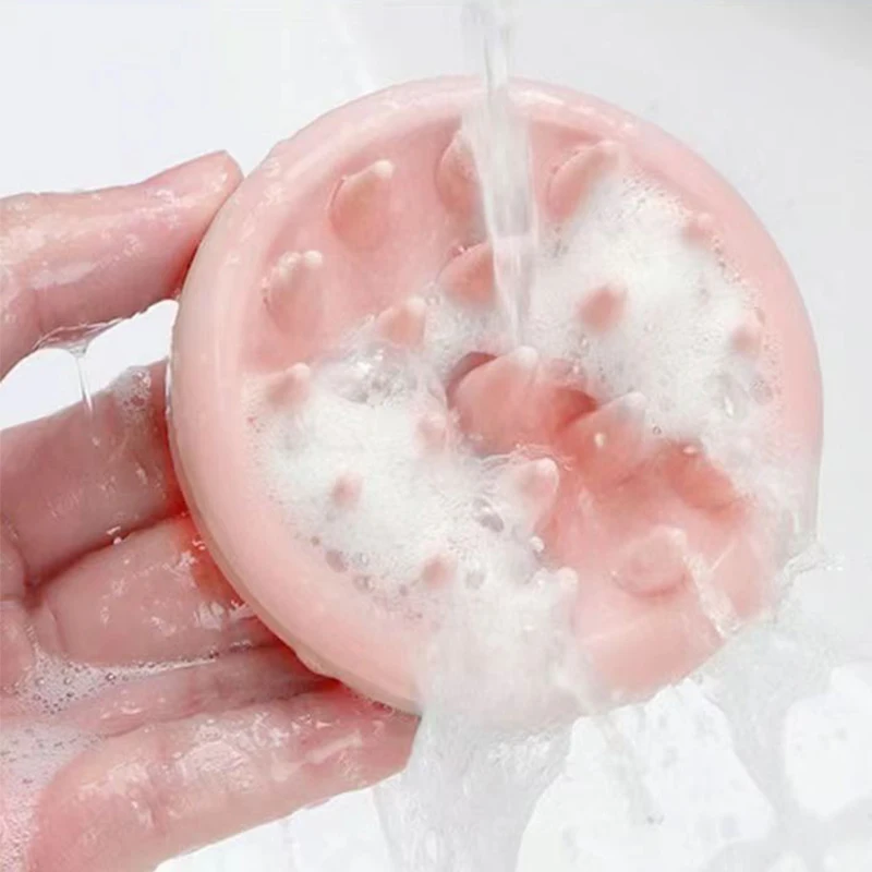 

Силиконовая щетка для массажа кожи головы, массажер для мытья волос и головы, круглая щетка для шампуня для влажного/сухого использования, инструмент для ухода за волосами