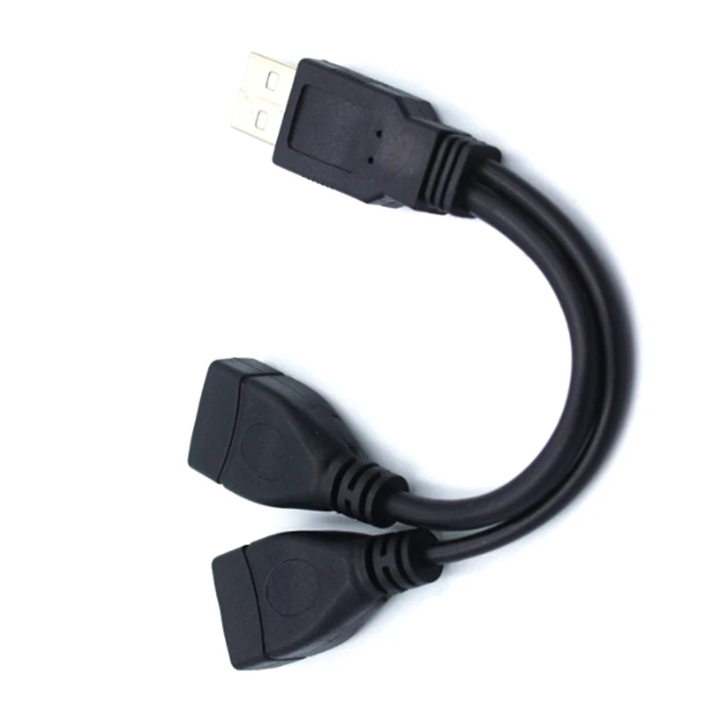 .USB 2.0 Splitter Y Cable 1 Male to 2 Female Extension Cord Power Adapter Converter For PC Car Data Transmission Charging Cable.