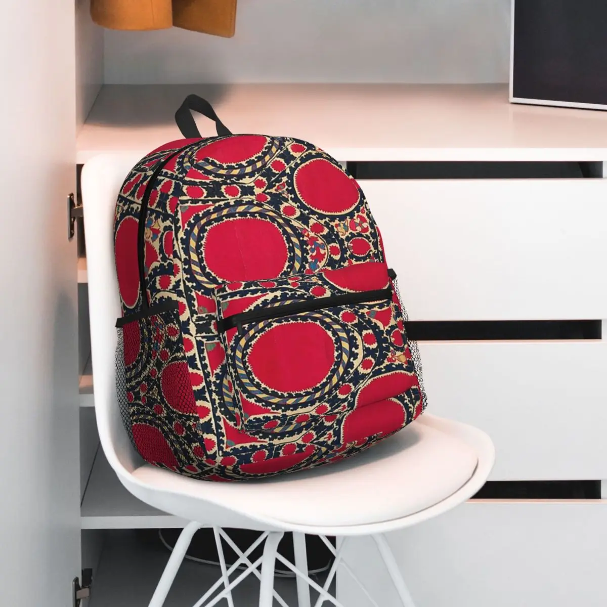 Tashkent Uzbekistan Central Asian Suzani Embroidery Print Backpack Daypack Large Capacity Kids BookBag School Bag Shoulder Bags