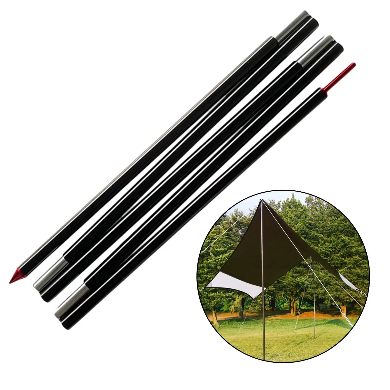 Portable Tarp Poles Heavy Duty, 220cm Assemble Poles for Tarp Canopy Awning Shelter Building Stick