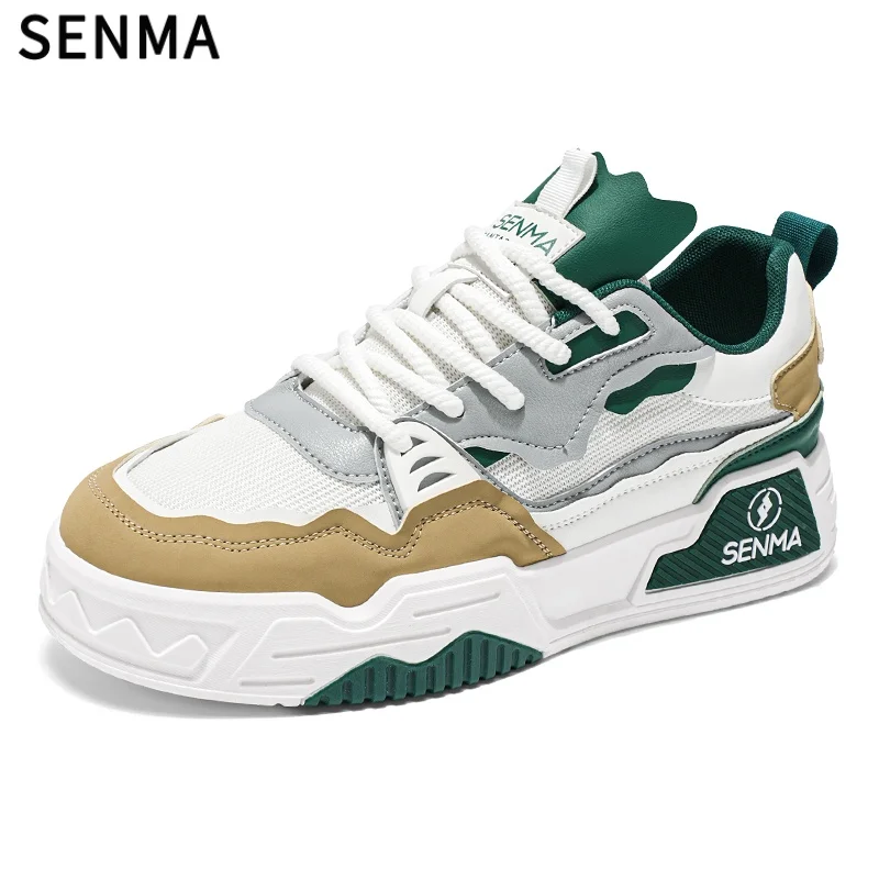 

SENMA Мужская обувь Женские кроссовки Модные туфли для скейтбординга Оригинальные спортивные кроссовки на толстой подошве Удобные нескользящие повседневные кроссовки на шнуровке