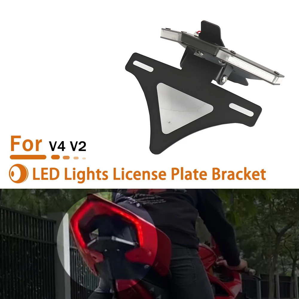 

For DUCATI Panigale V4 V4S Streetfighte V4 V2 New Motorcycle Brake Turn Signals Integrated LED Lights License Plate Bracket