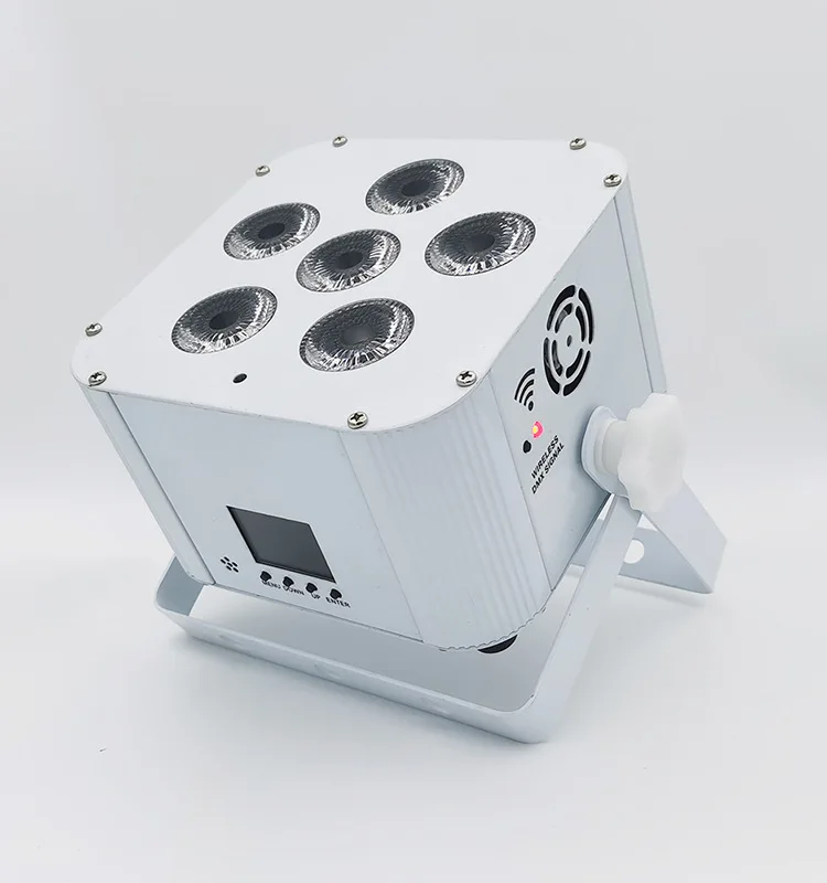 

Батарея Par Light Stage Performance Light 6 18 Вт 6-в-1 Беспроводной пульт дистанционного управления WIFI Свадебное окрашивание Перезаряжаемый номинальный светильник