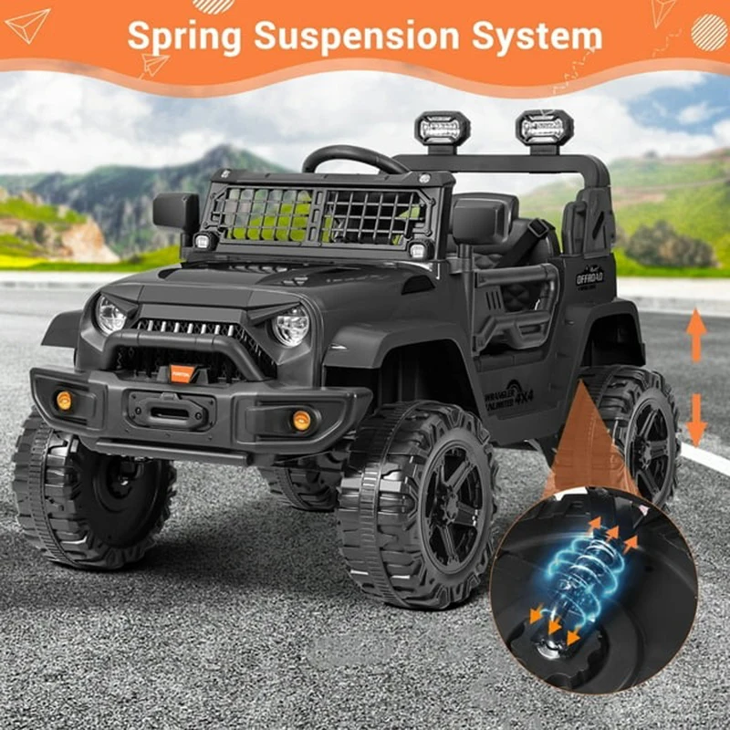 12V Remote Control Ride On Truck Battery Powered Small Off-road Electric Single Seat Car LED Lights Kids' Ride on Vehicles