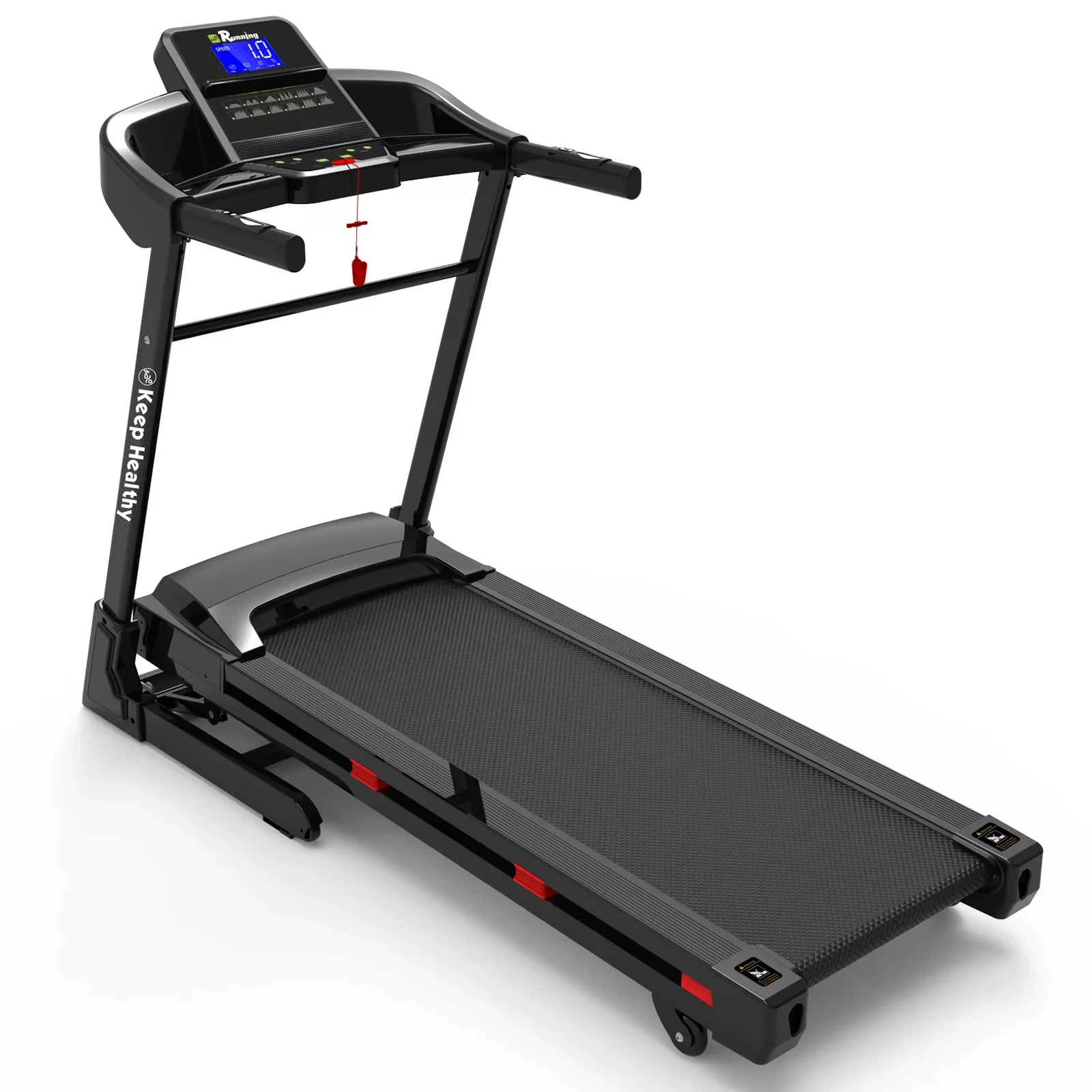 4.0HP multifunctional foldable electric treadmill, max 150kg load for home running workouts