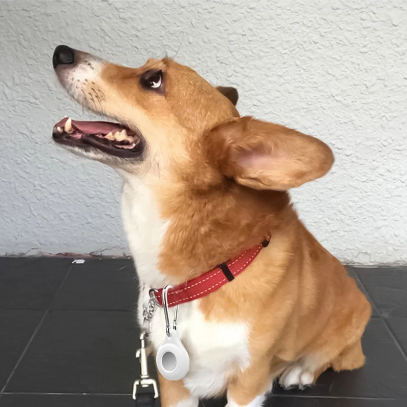 Anti-Lost Keychain Silicone Case for Apple Airtag Dog Tracking Locator Device Portable Protective Cover with Key Buckle