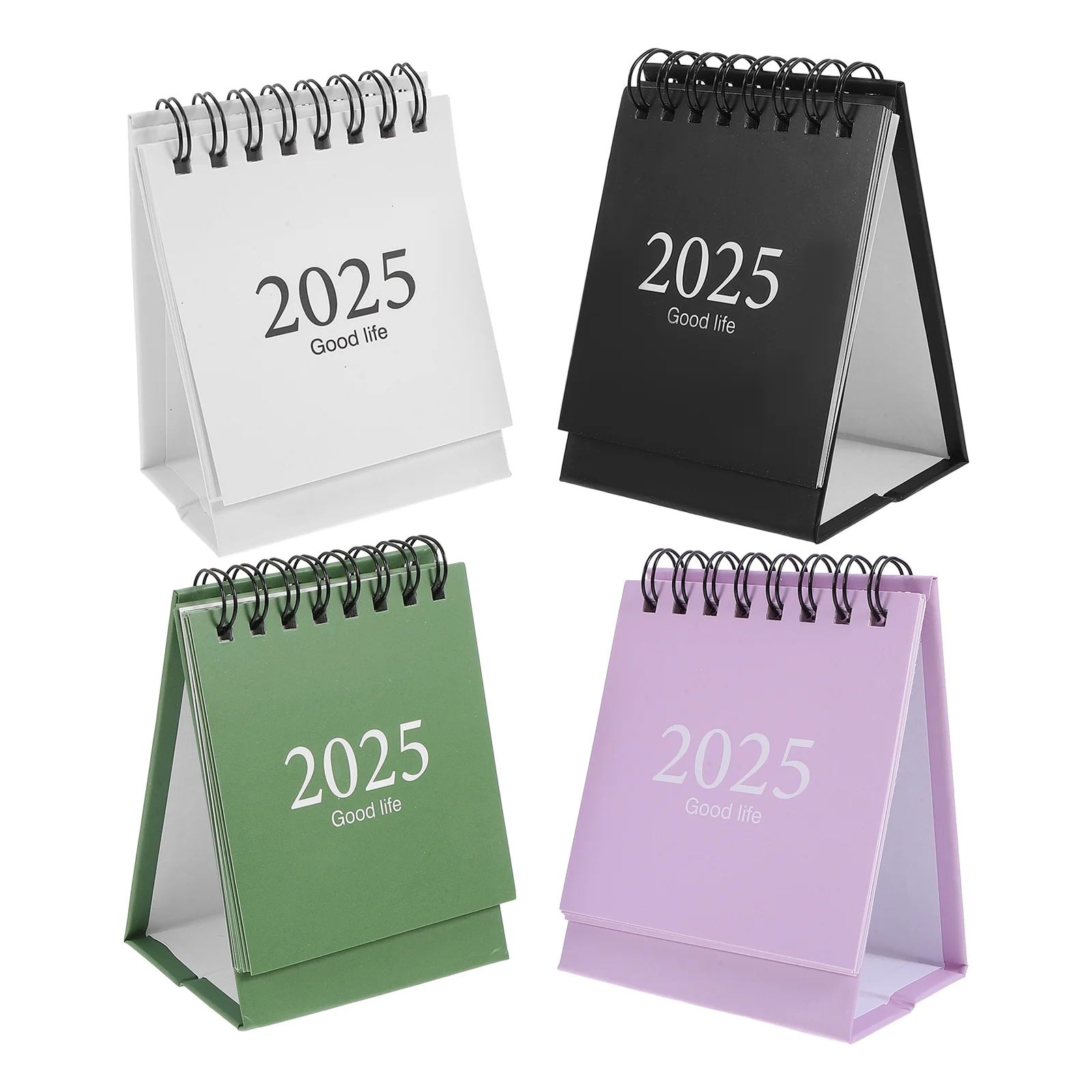 

4 Pcs Desktop Standing Calendar Mini Creative Decor Turn The Page Portable Month 2025 Tabletop