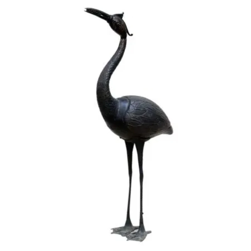 

Handmade Modern Antique Bronze Brass Crane Art Statue Home Decoration Ornament Gifts