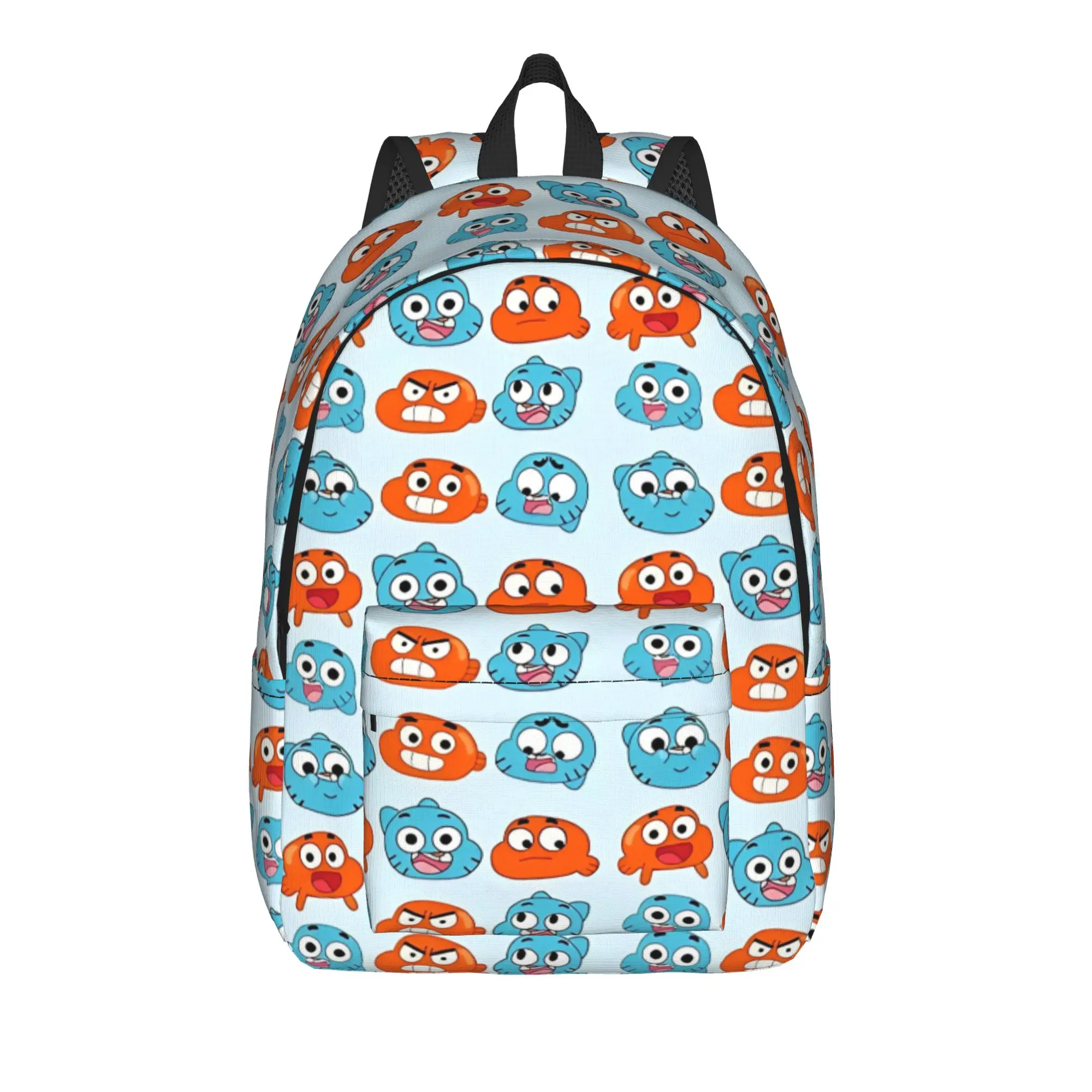 Darwin Faces Features Casual Backpack Student Hiking Travel Cartoon The Amazing World Of Gumballs  Daypack Laptop Shoulder Bag