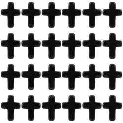 1 Box 40Pcs Black Cross Beads Turquoise Cross Beads Bulk Mini Stone Gemstone Bead Small Spacer Bead for Jewelry Making
