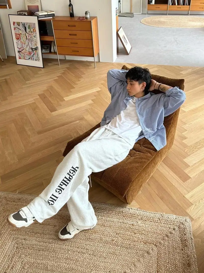 

Kanye West Collaborative Goa Russian Limited Thin Fce Повседневные спортивные брюки теннизинг Концерт Молодежь 2) Свободный крой Длинные ...