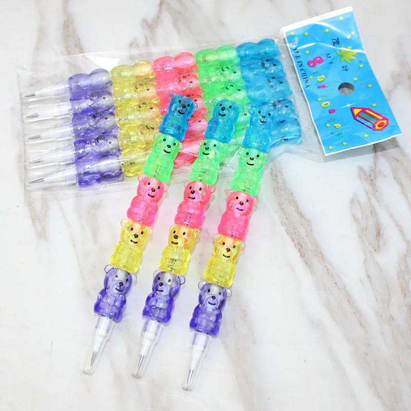 10 PCS/Lot Kawaii Cute Little Bear Pencil Building Block Pencil Colored Pencil Graffiti Pen Lovely Stationery Gifts For Kids