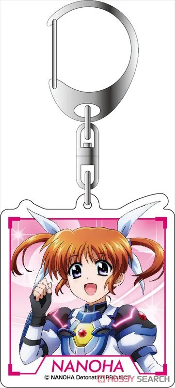 Magical Girl Lyrical Nanoha 6cm Acrylic Keychain Pendant Bag Car Keychain Phone Accessories Anime Present Firend Gift