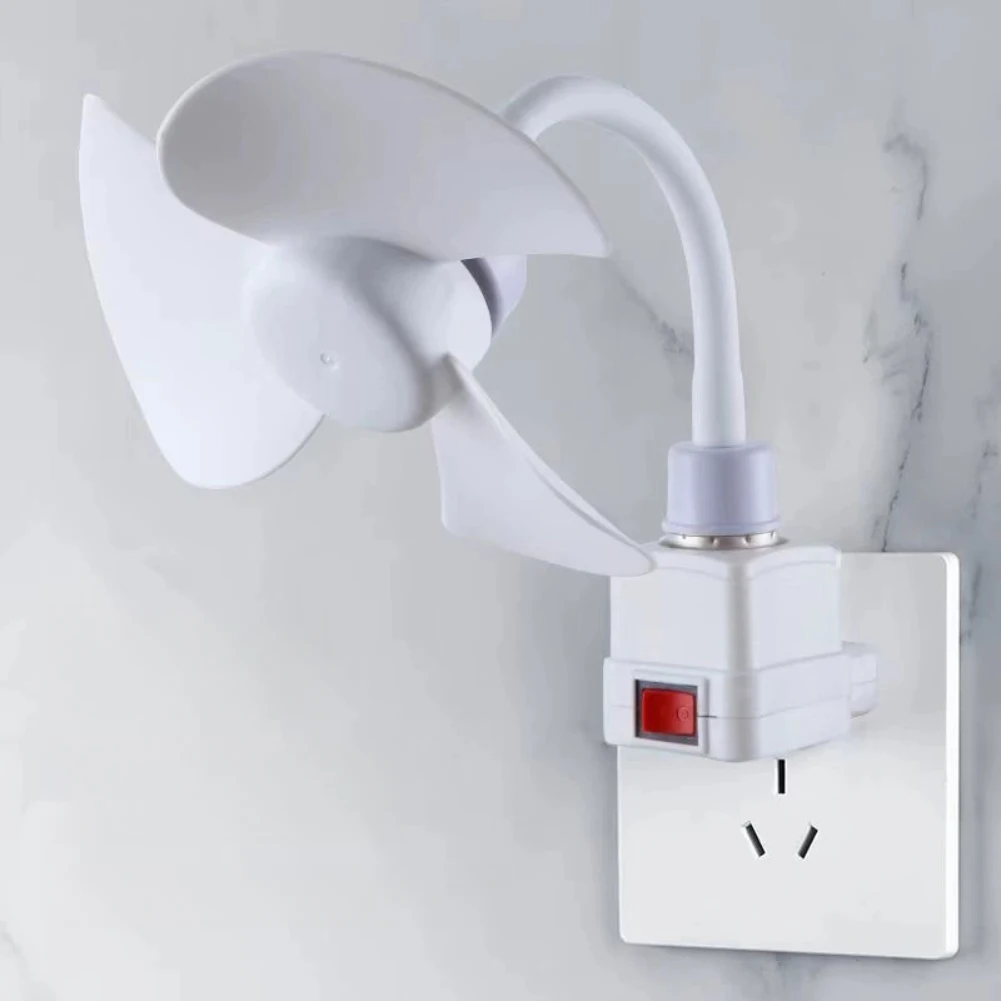 Indoor Ceiling Fa Socket Fan Silent Cooling Fan 14CM Hose Extender Standard E27 Bulb Socket For Home Office Bedroom Living Room