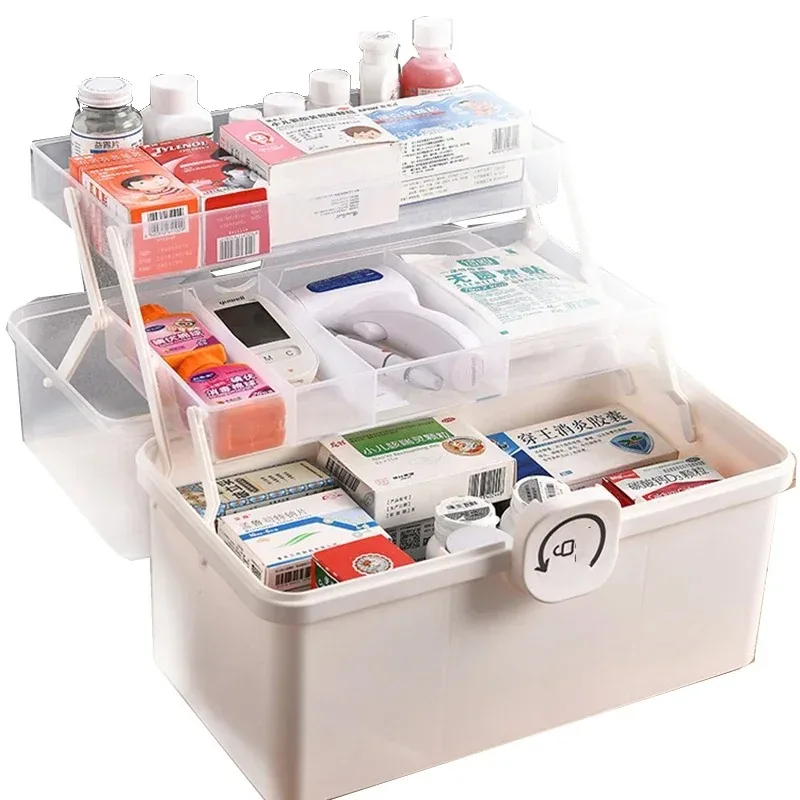 Home Medicine Box First Aid Box Large Capacity Layered Plastic Multifunctional Medicine Storage Box