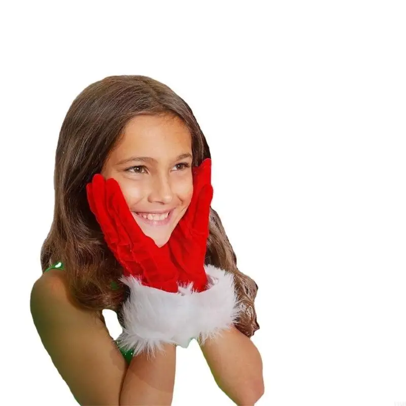 

Светящиеся перчатки для рук Санта-Клауса, перчатки для рождественских праздников, аксессуары для костюмов для взрослых