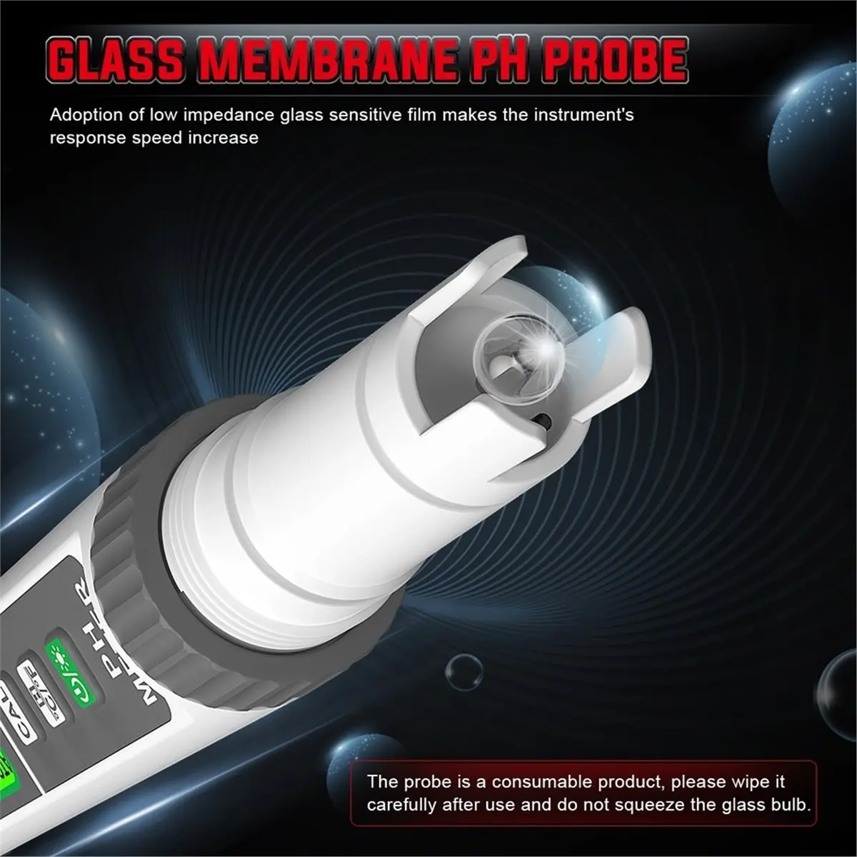 A32I HT630A PH Tester Pen 0-14PH High Accuracy Portable Water Quality Monitor ATC for Aquarium Pool Drinking Water