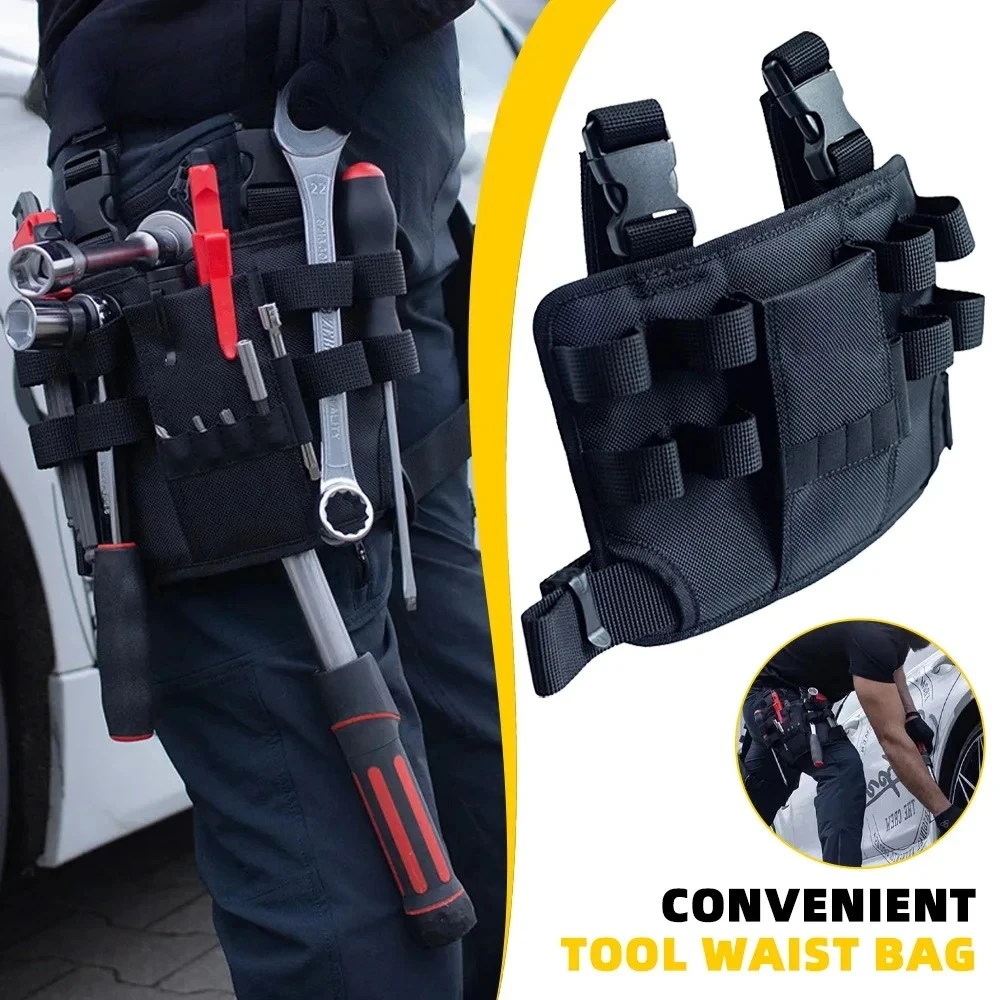 Tool Bag Belt Work with Belt Clip Holster Leg Tool Pouch Tactical Waist Bag Electrician Tool Holder Pocket for Men Maintenance