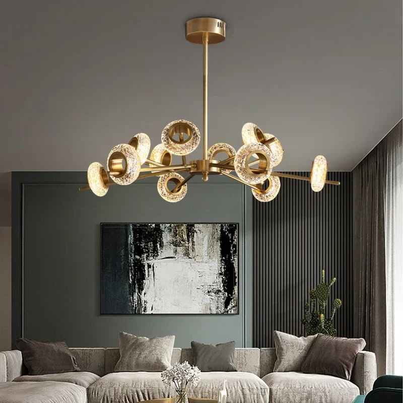 

Modern Minimalist Chandelier With Crystal For Living Room And Dining Room