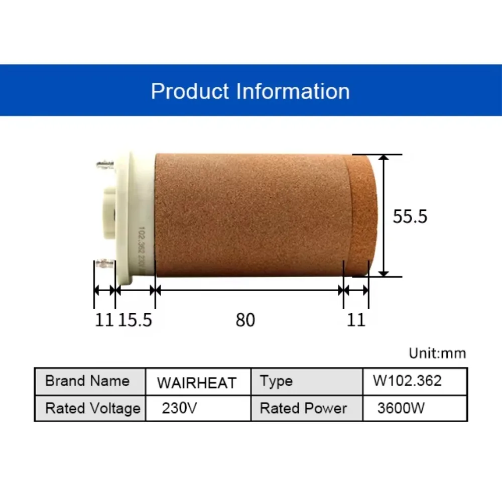 

102.362 230V 3600W Heating element for Hotwind Hot air Heater Industrial Hot air Blower Heating Equipment