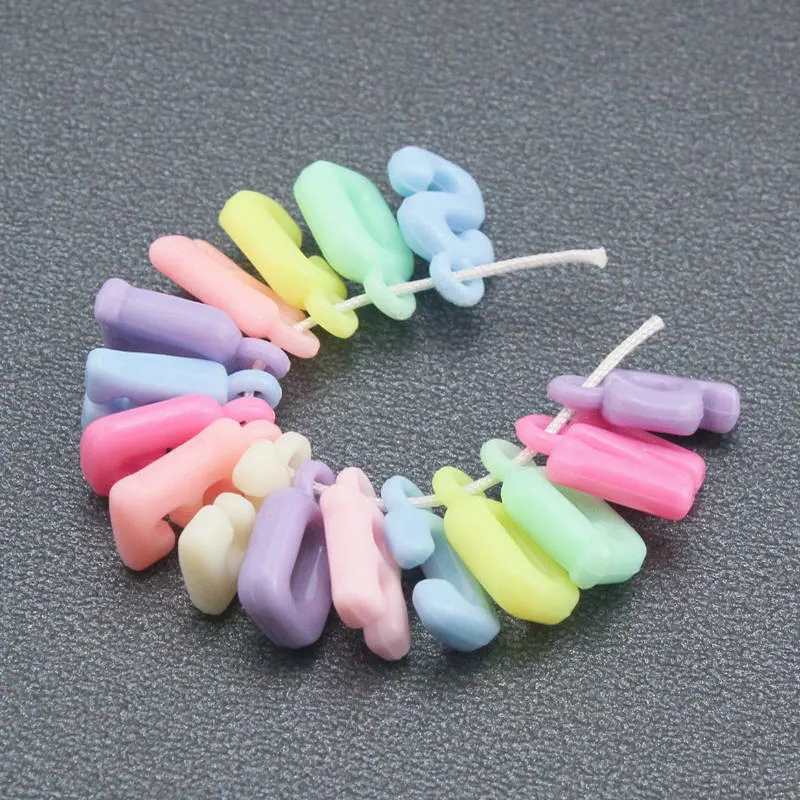 50-150Pcs/Lot Mixed Color Pendant Letter Beads Acrylic Alphabet Loose Spacer Bead For DIY Bracelet Jewelry Making Accessories